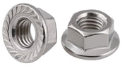 Møtrik m. flange - M4, Forzinket stål, H=4,56mm (50 stk.)