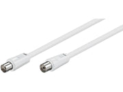 Antennekabel - COAX han/hun, RG59 CSS, Hvid (1,5m)