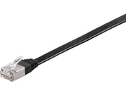 FTP netværkskabel, FLAD - 2xRJ45, CAT6, Sort (0,25m)