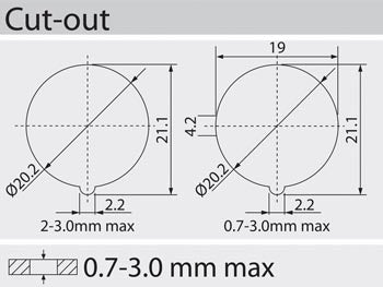 Vippekontakt - 2P OFF-ON, 10A 250V, Grøn lys 0-I (Ø20,2mm)