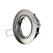 Rund GU10 lampe i satin nikkel - stilfuldt og moderne design til din belysning