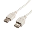 USB 2.0 kabel A-A. han/hun hvid 3,0m