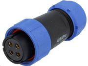 Rundstik, SP21 - 4pol hun, til Ø4-7mm kabel, lodde (IP68)