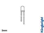 3mm LED - Gul transparant (20mcd 34°)