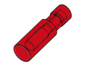 Rød kabelsko - Rundstik hun Ø3,9mm 0,4-1,4mm² (100 stk.)