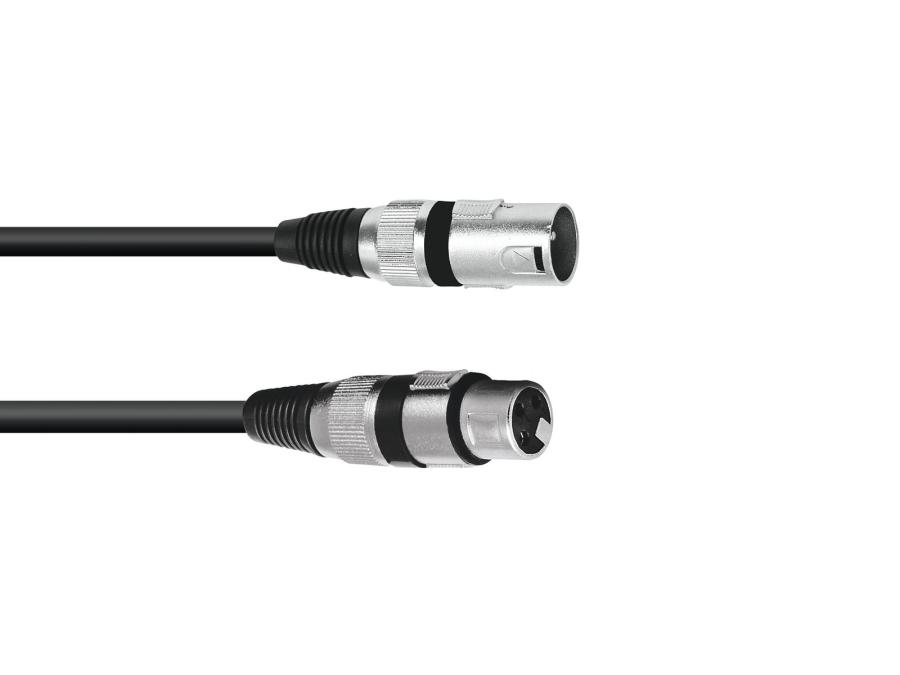 XLR kabel - 3P XLR han til 3P XLR hun, Sort (10m)