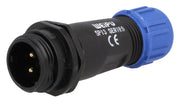 Rundstik, SP13 - 2P han, udv. gevind, Ø4-6,5mm, 13A (IP68)