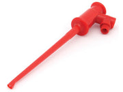 Lang clip-on prøveklemme m. 4mm bananfatning - 135mm, Rød