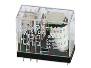 Vertikalt relæ - 24VDC / 5A 2 x skifte (DPDT), 8-ben 5mm