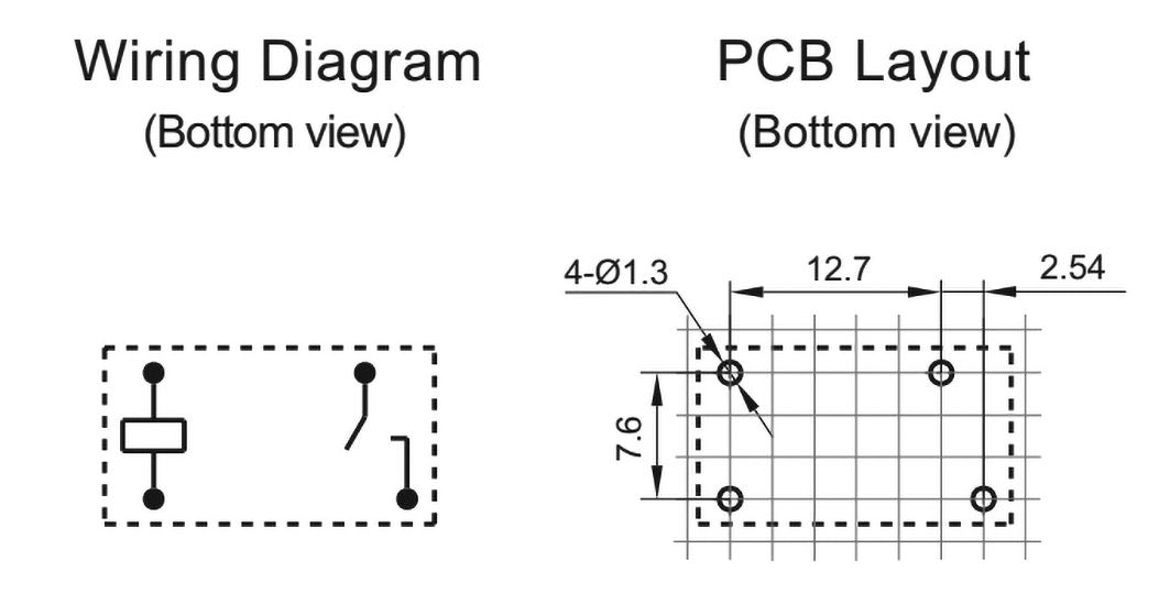 Subminiature relæ - 24VDC / 10A-250VAC, 1 x slutte (SPST-NO)
