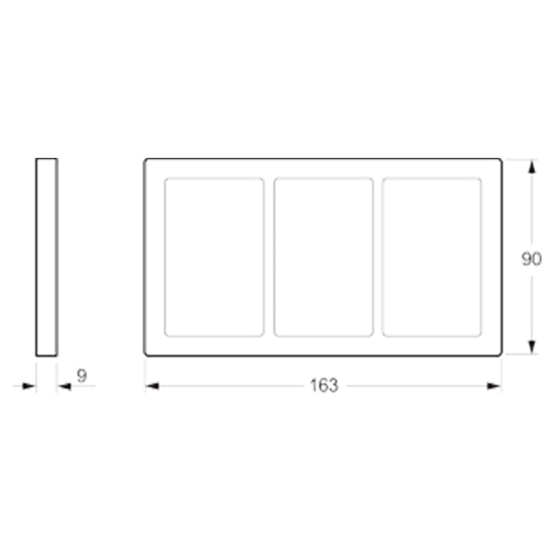 LK Fuga ramme BASE 63 3x1½m - lysegrå (360° frame 2)