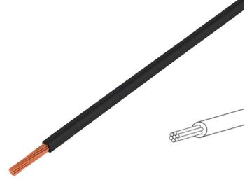 Monteringsledning - 4mm² trådet, LSZH, Sort (metervare)