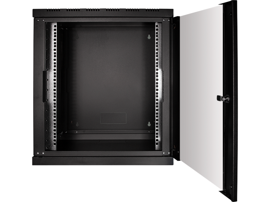 19" væg-rackskab - 12U B600xD560mm (Single) Sort