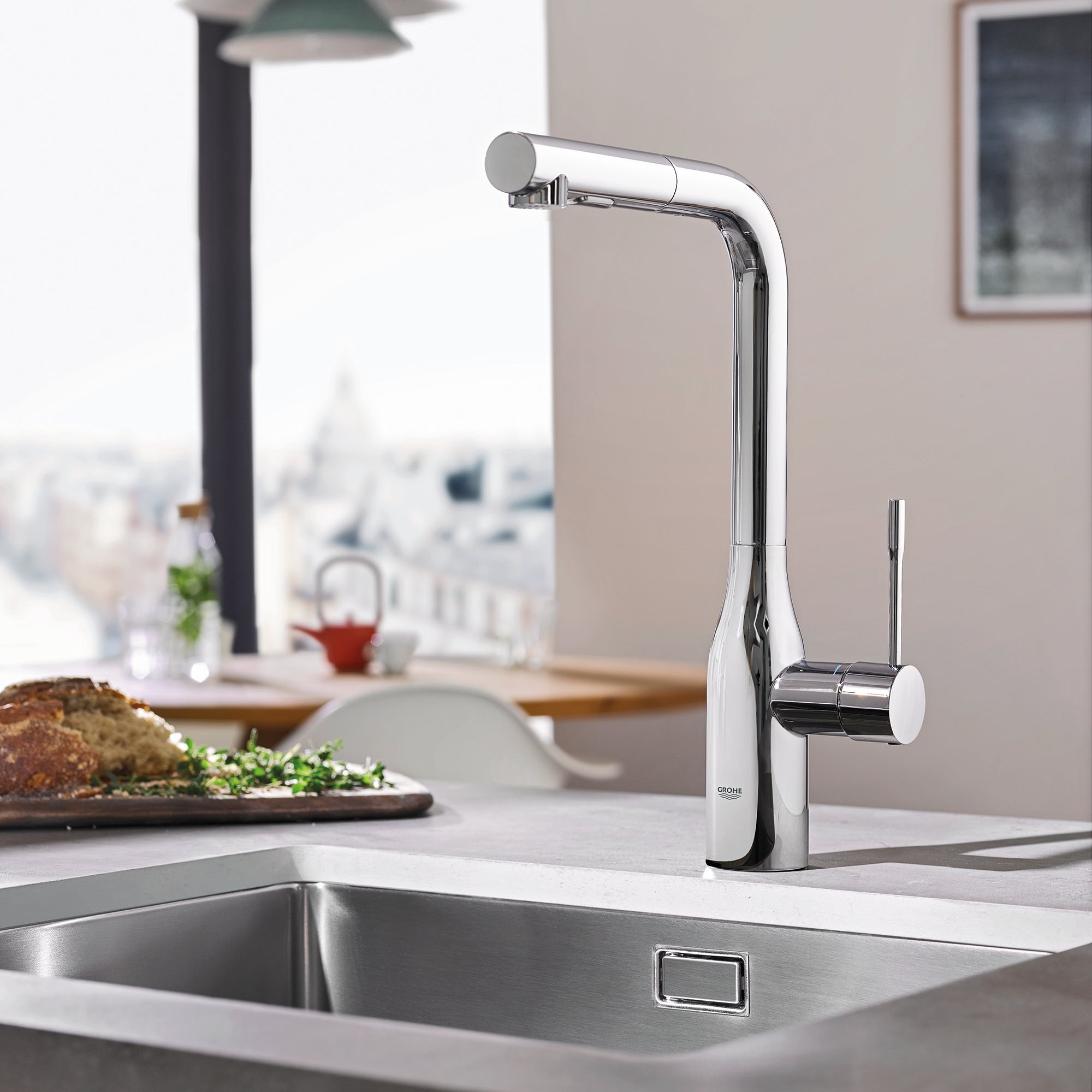 GROHE Essence Køkkenarmatur, Krome m. udtræk