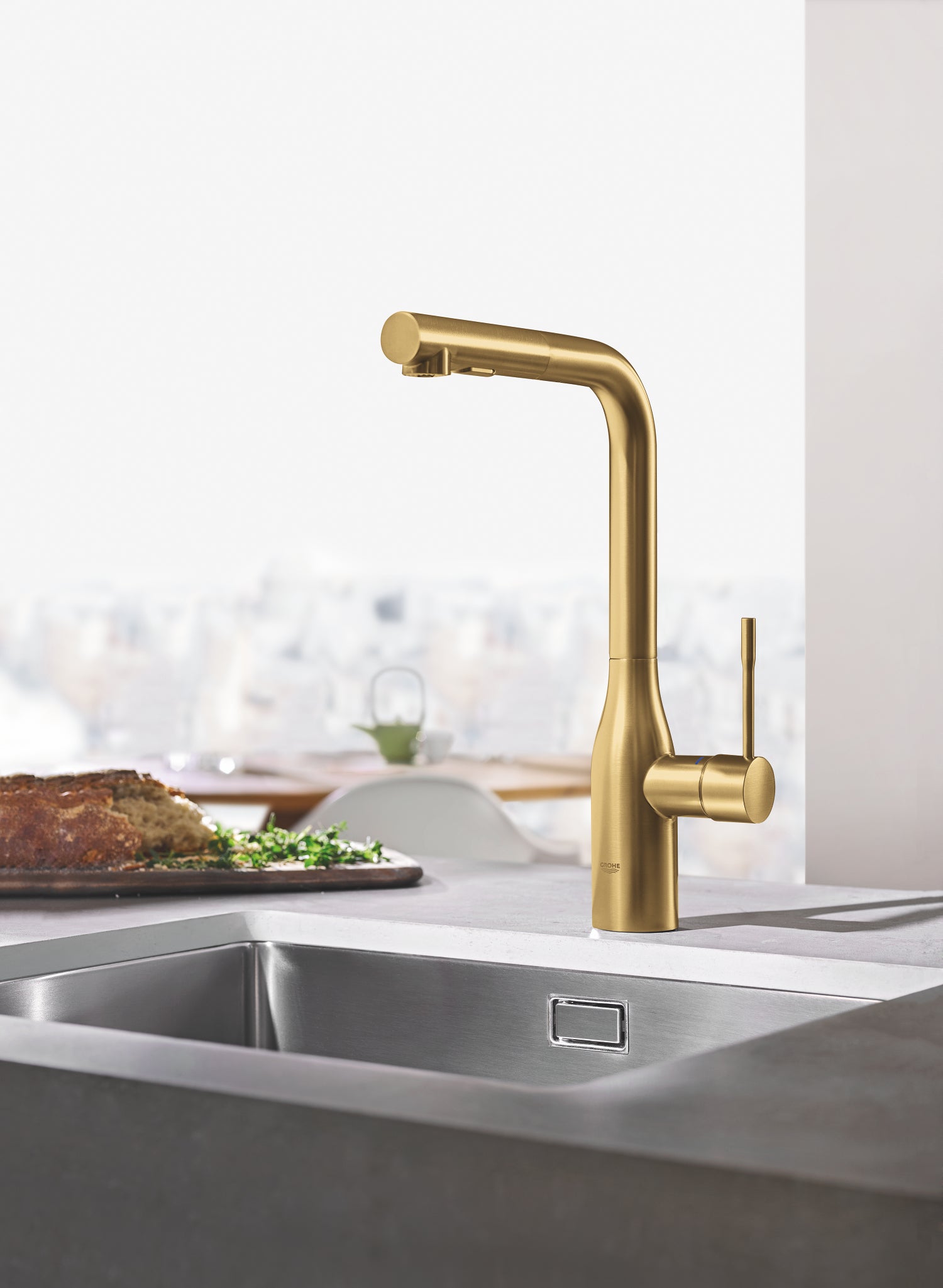 GROHE EssenceEtgrebskøkkenbatteri, børstet cool sunrise