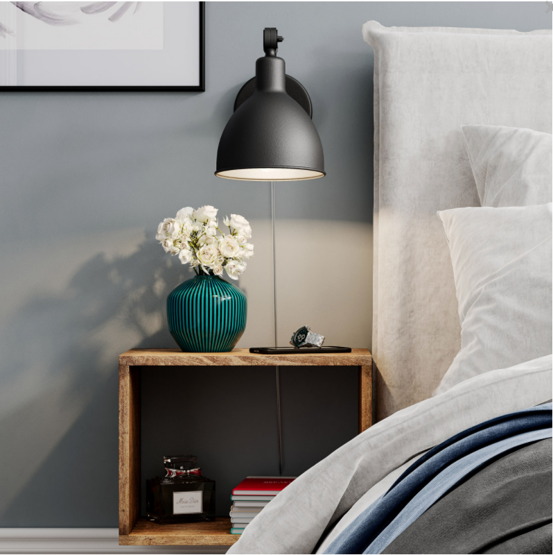 Bazar Mini Væglampe, E27, sandsort