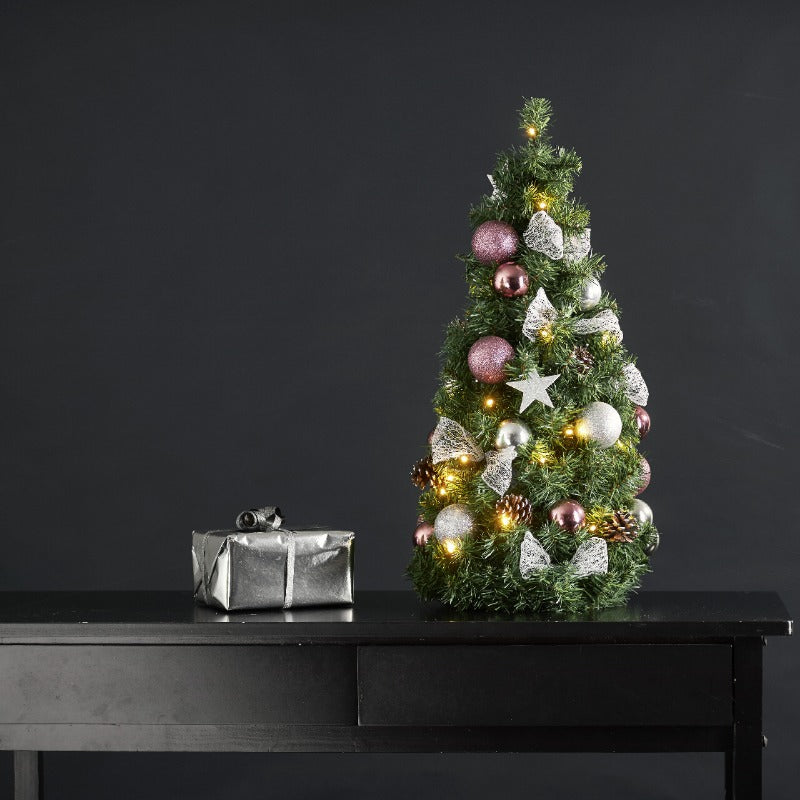 Star Trading Noel Juletræ med Rosa Pynt Og LED lys