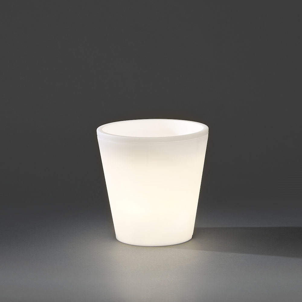 Konstsmide Assisi LED blomsterkrukke lille. højde 28 cm, hvid