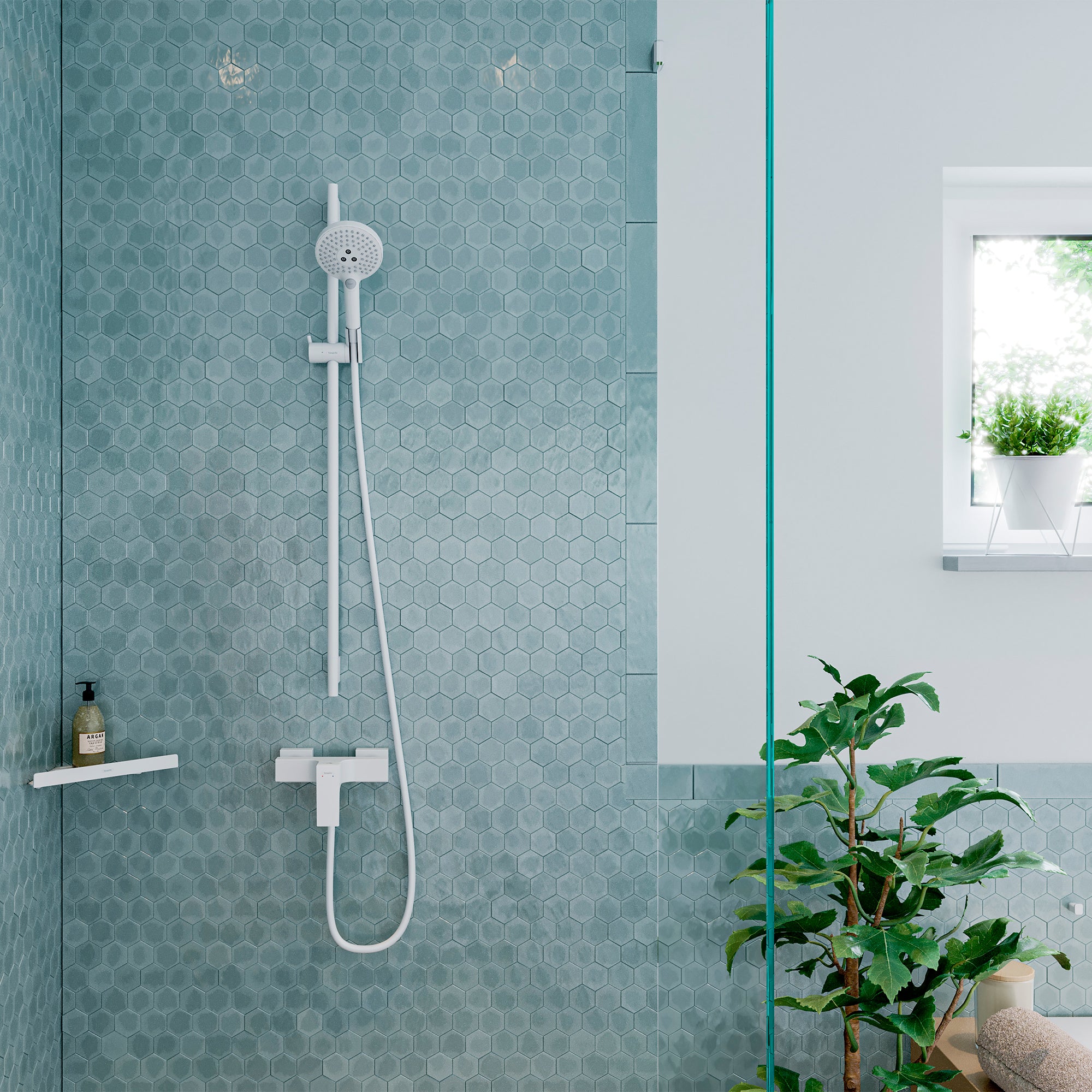 HANSGROHE hjørnehylde 305mm  t/hjørne   white