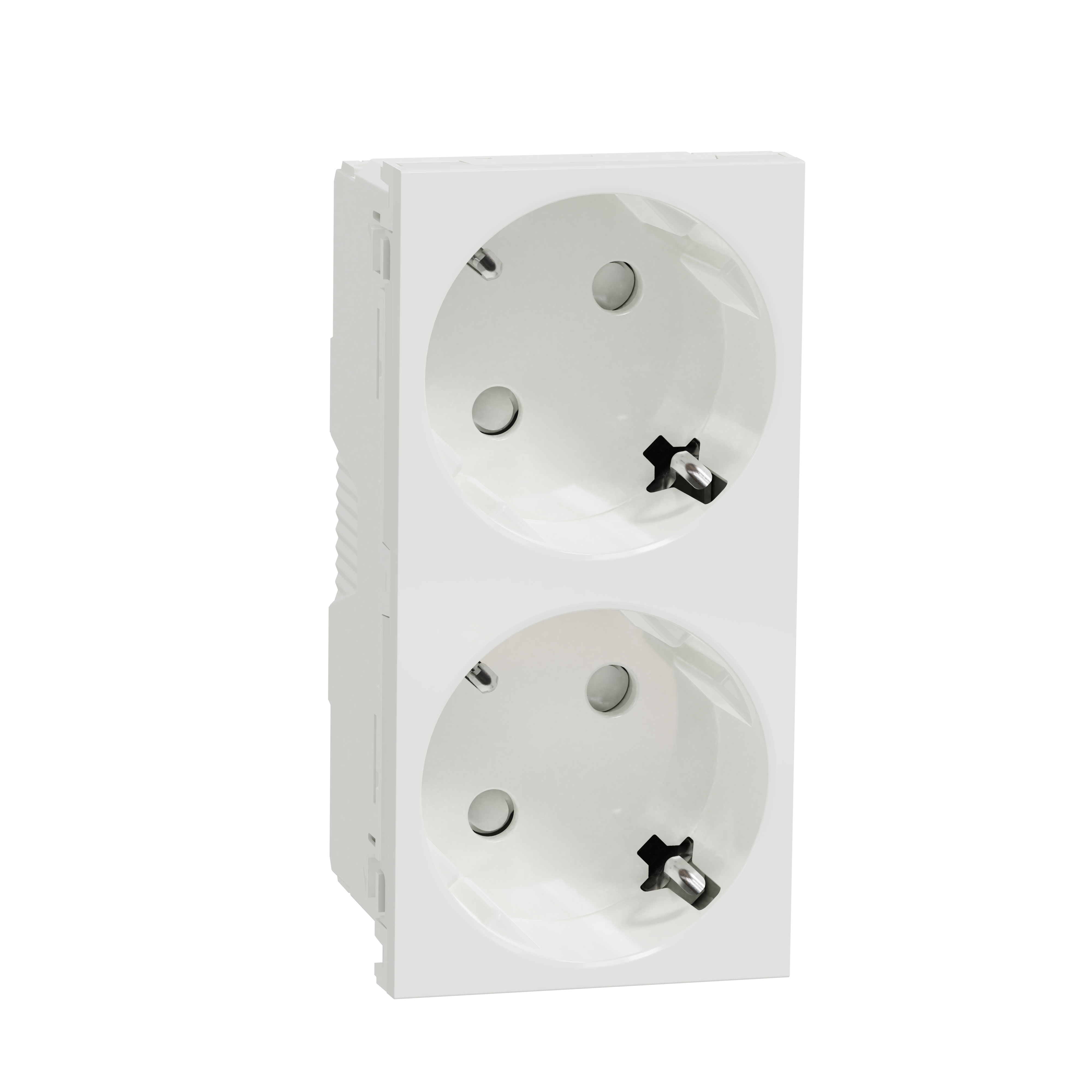 2XSCHUKO SOCKET 2P+E SCREWLESS WHITE