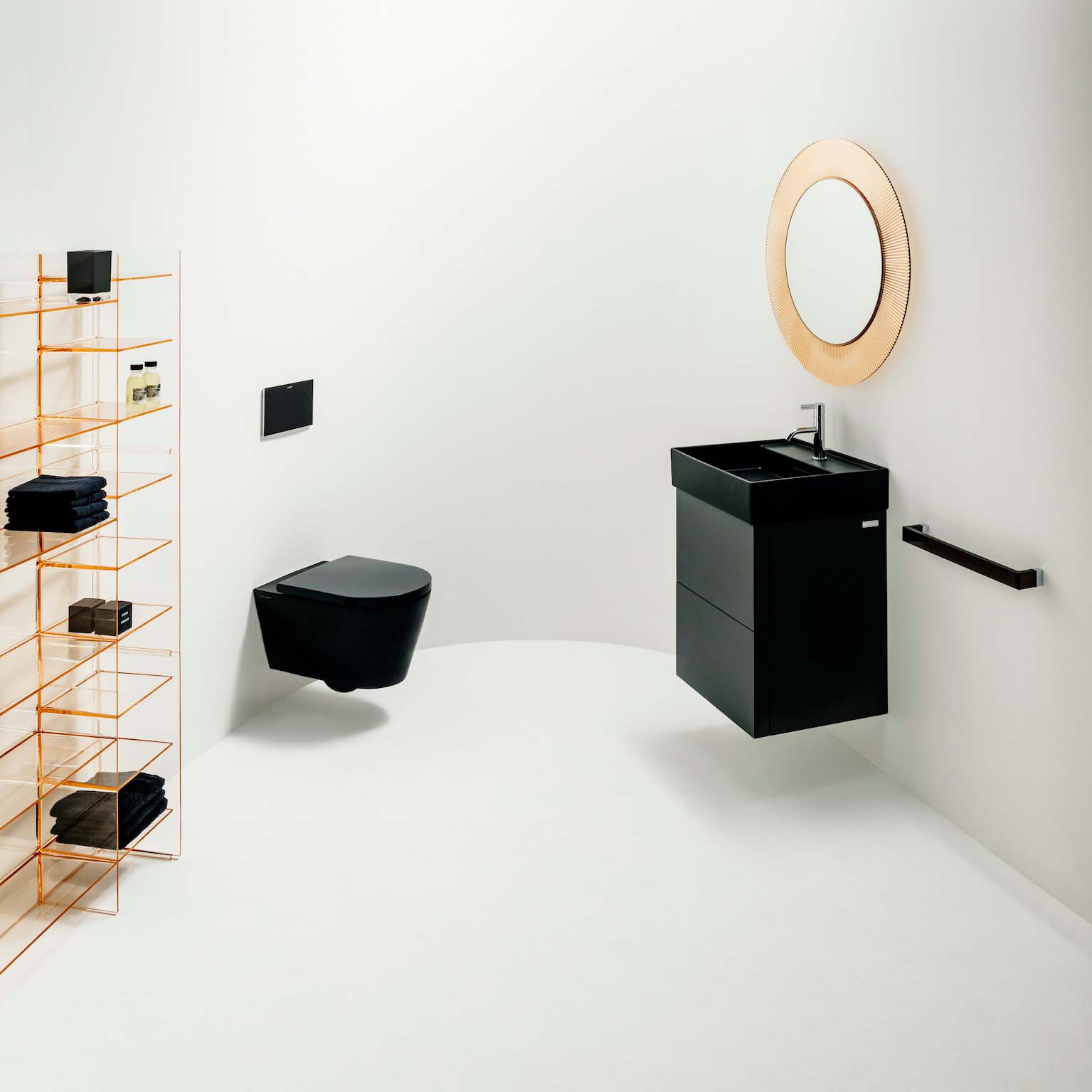 Kartell Laufen væghængt toilet, Rimless, mat sort