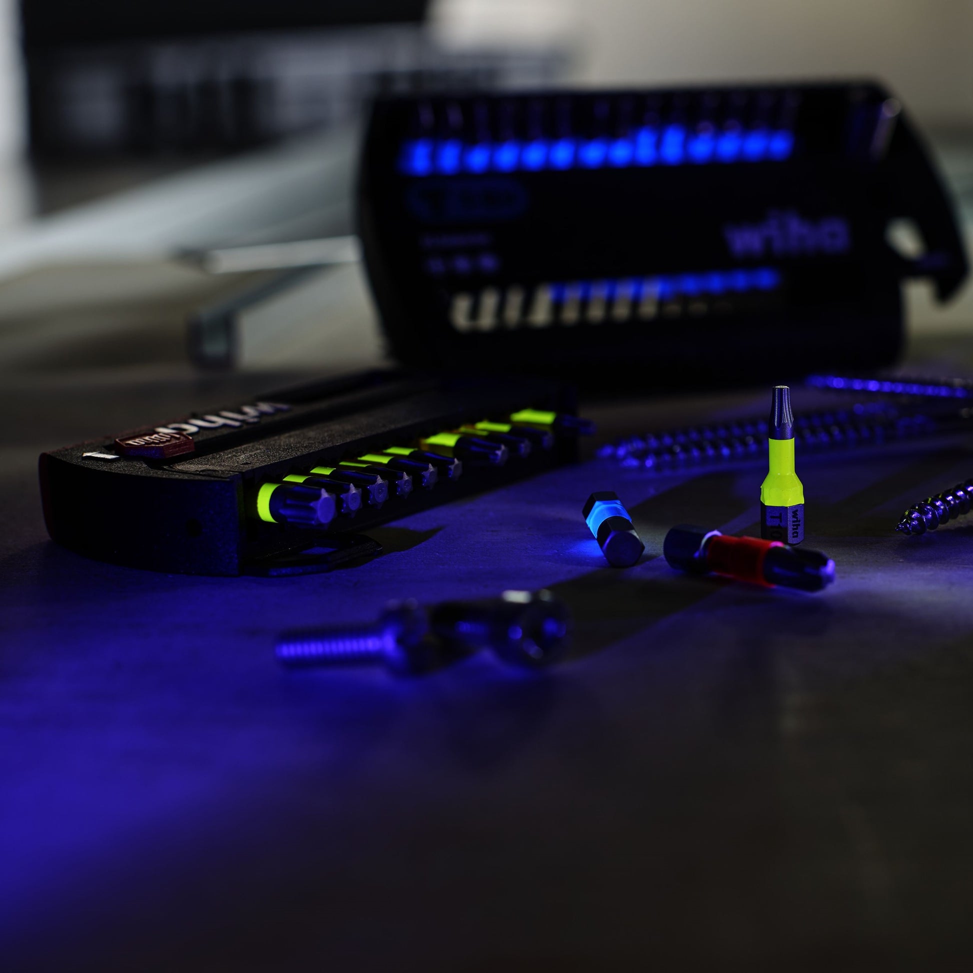 Wiha T-slagbits 25 mm blå 1/4", TORX® T20, 5 stk i boks