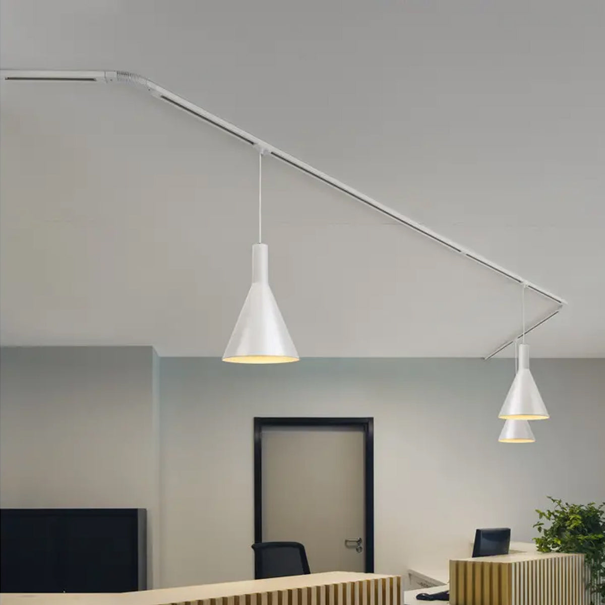 Strømskinne 1F 230V, 3M, mat-hvid, påbygning