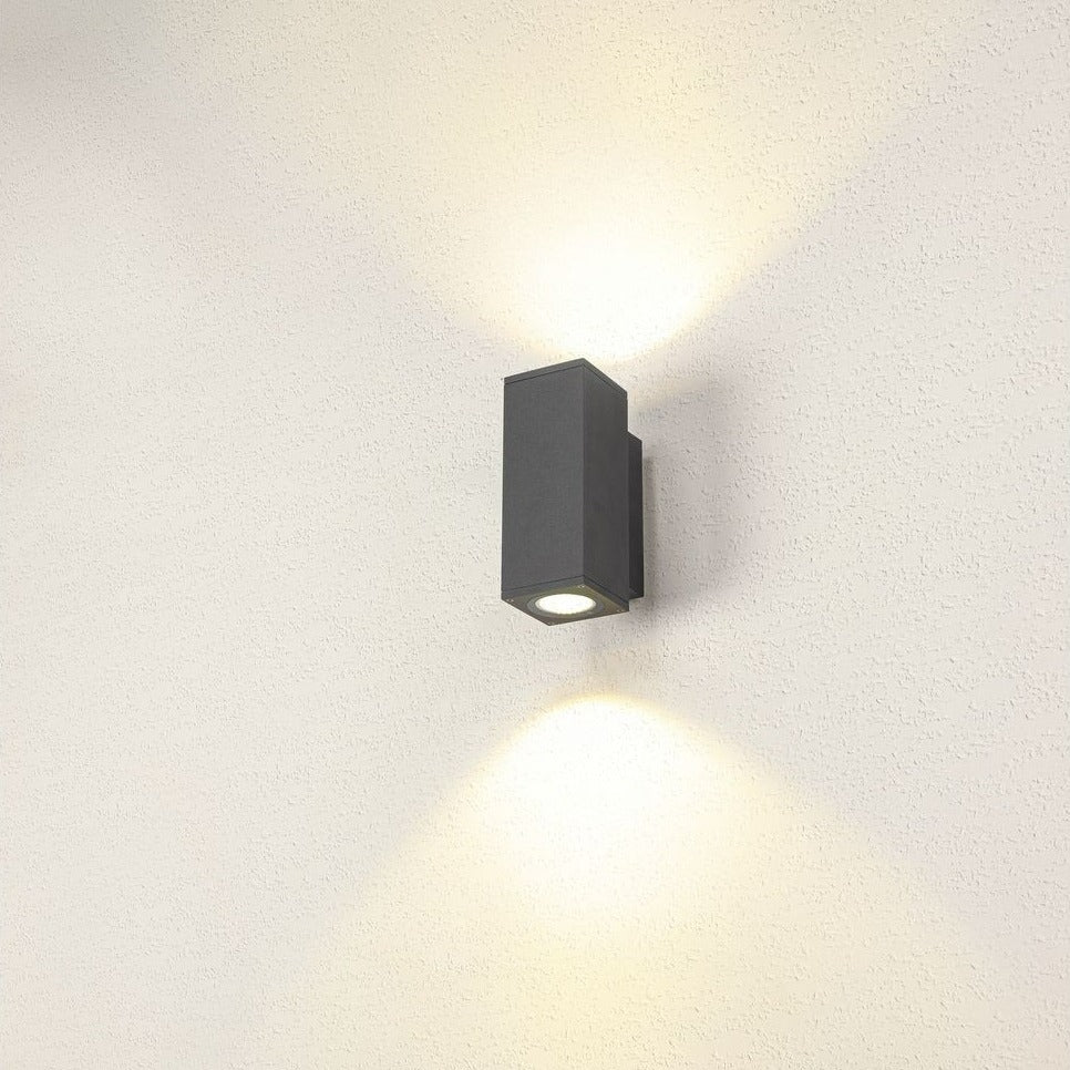 Enola Square Up/Down S udendørs LED væg Antracit CCT 3000/4000K