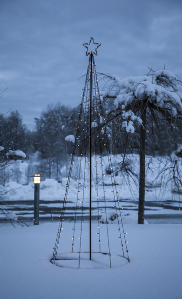 UDENDØRS lystræ med stel, stjerne og kæder 210CM