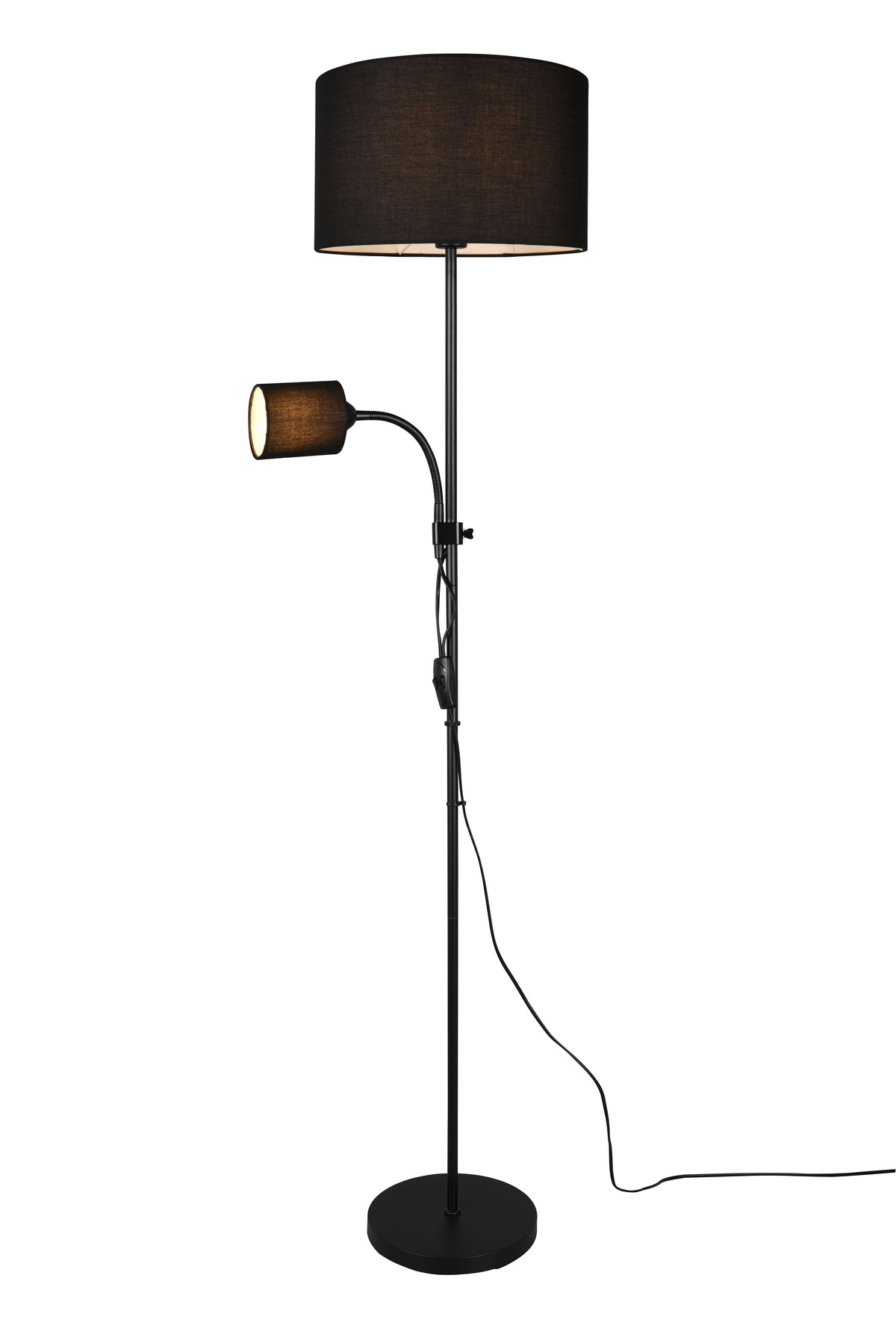 Owen Gulvlampe E27+E14 sort