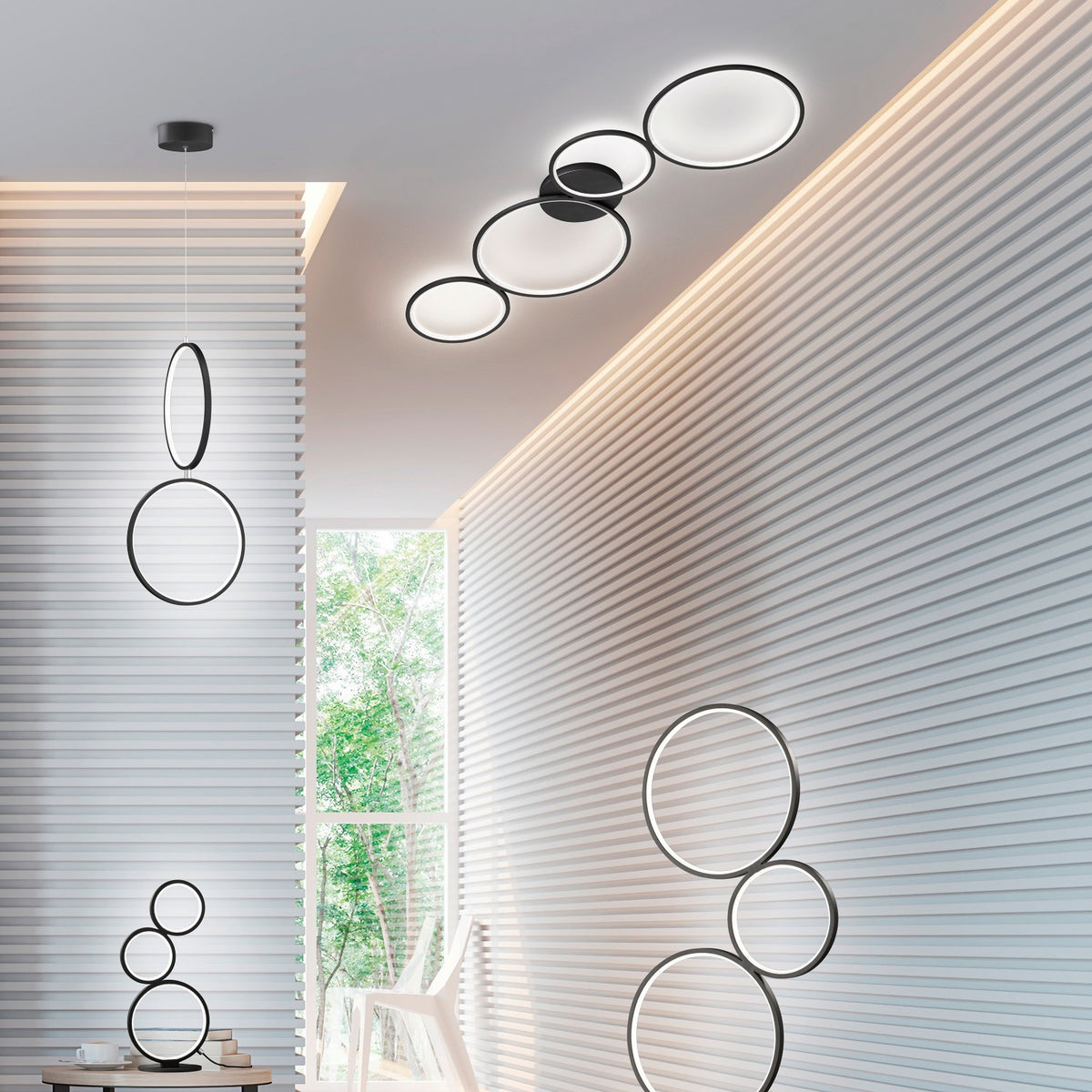 Rondo LED Loftlampe m-sort
