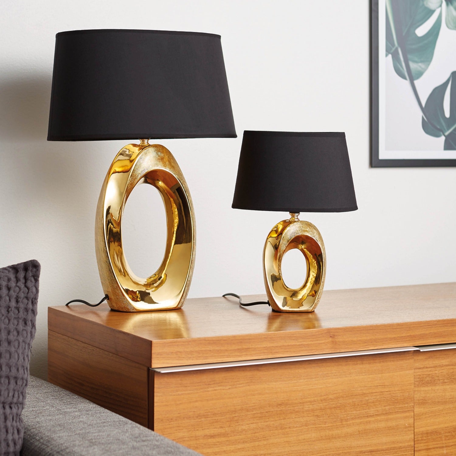 Taba Bordlampe 52 cm guld/sort