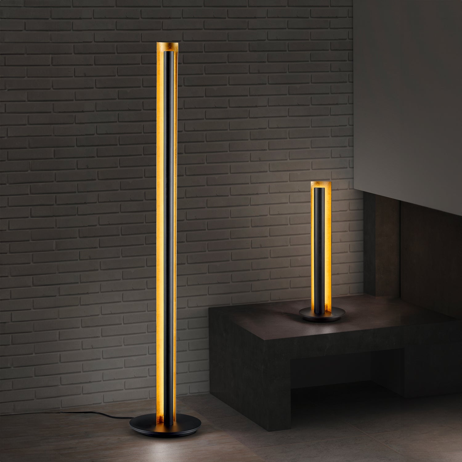 Texel Led Gulvlampe sort/guld