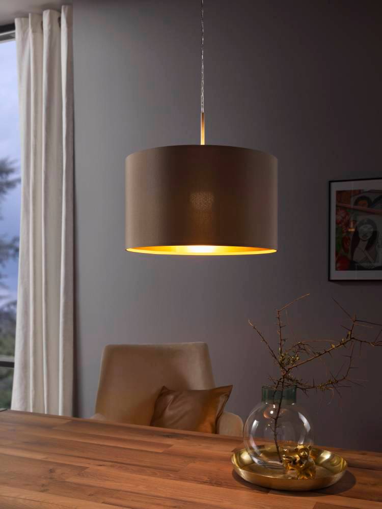 Maserlo pendel Ø380 taupe/guld, E27, 60W