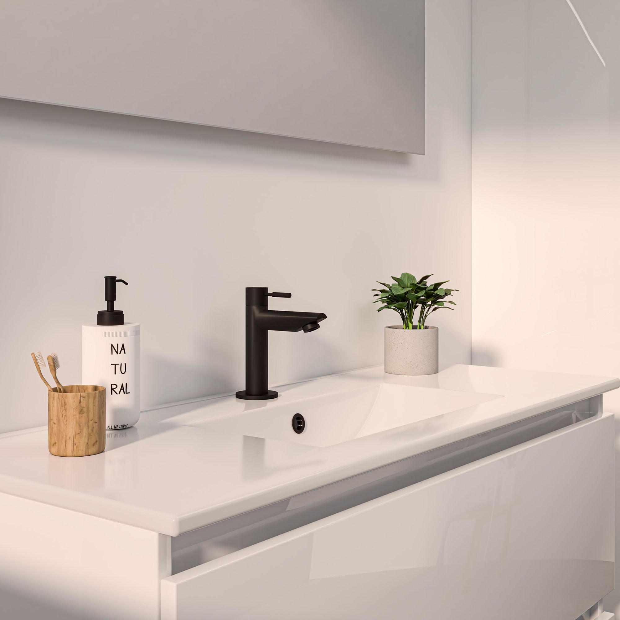 Sanibell Basicline kompakt møbelsæt 81x39,5cm hvid højglans