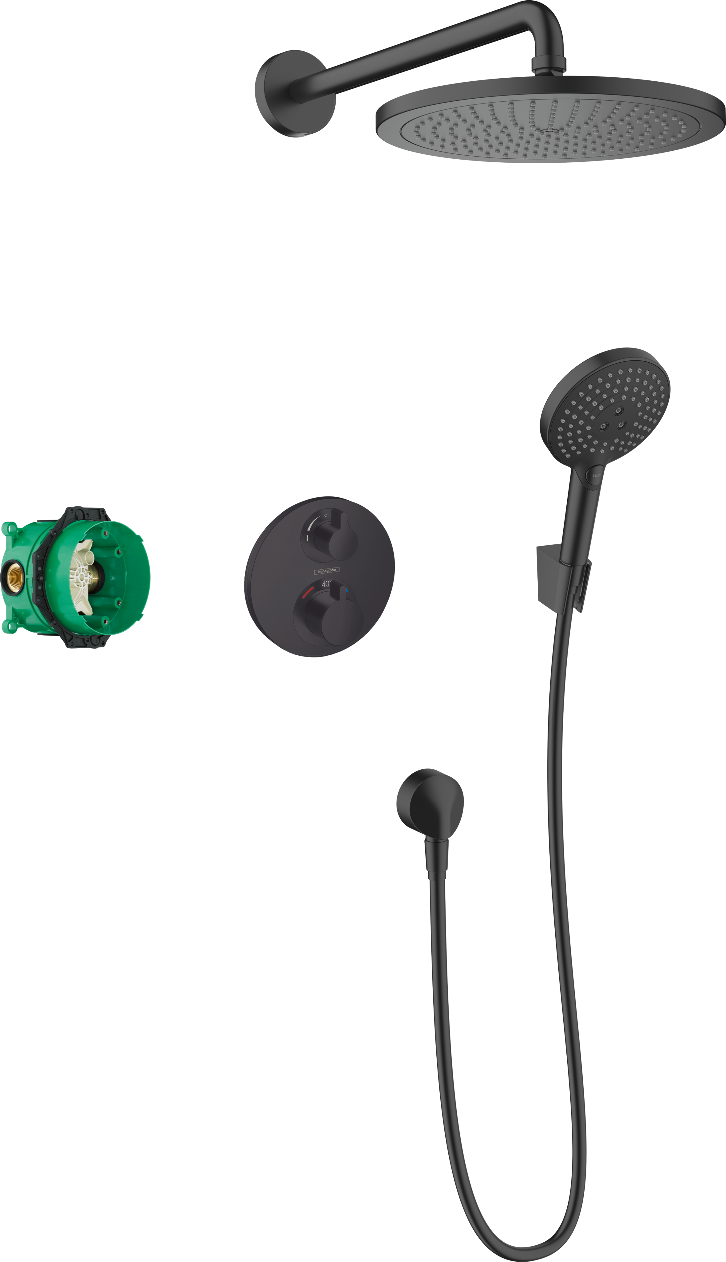 Hansgrohe indbygningssæt ø280mm m/IBOX u/lækagesikring m/hoved/h
