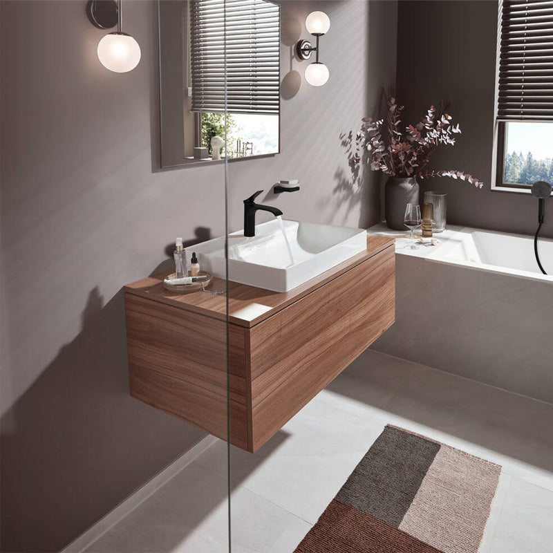Hansgrohe Vivenis håndvaskarmatur 146mm med løft-op BV, mat sort