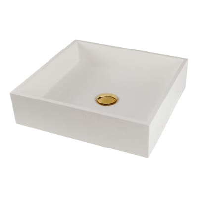 Lavabo håndvask i Solid-Surface, 40x37x10,5 cm, hvid