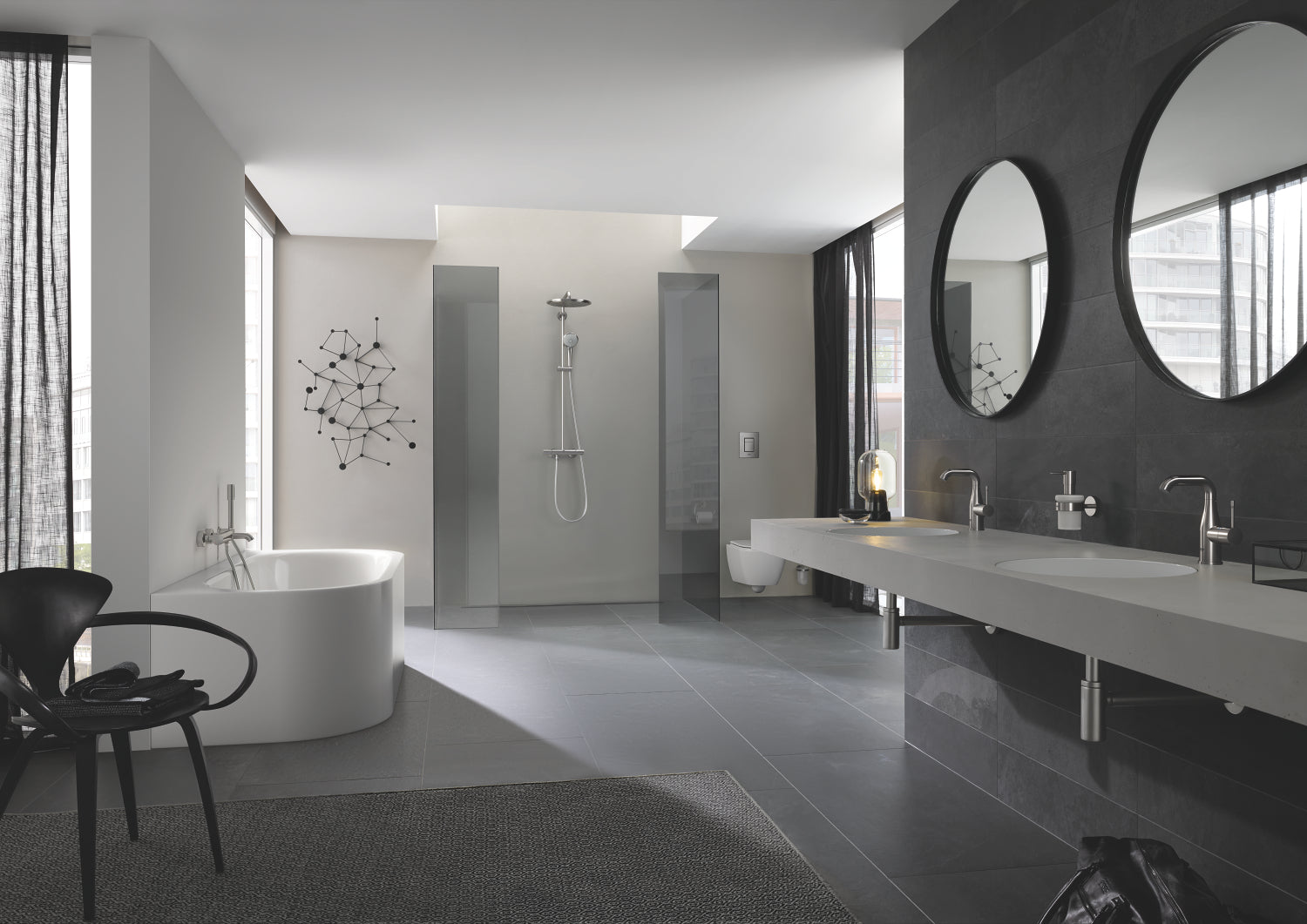 Euphoria 310 vægmonteret brusesystem, supersteel