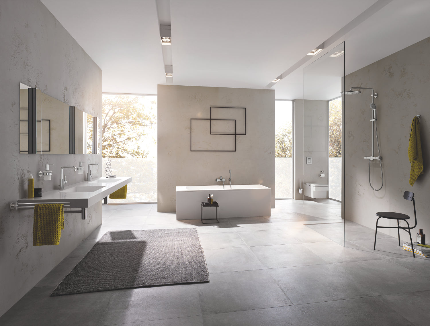 Euphoria 310 vægmonteret brusesystem, supersteel
