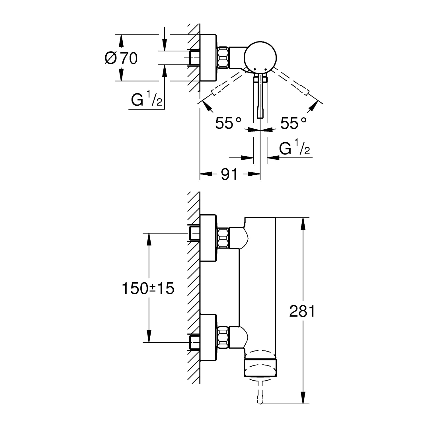 GROHE Essence Et-grebs brusebatteri