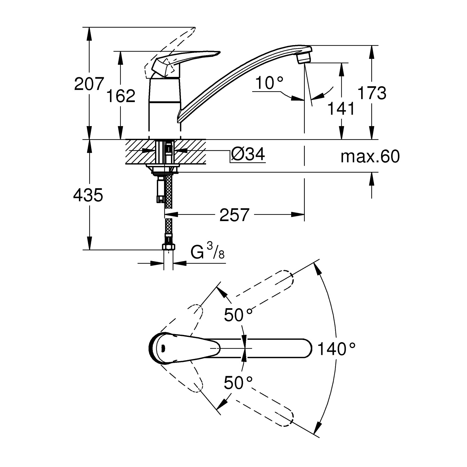 Grohe Eurodisc etgrebskøkkenarmatur