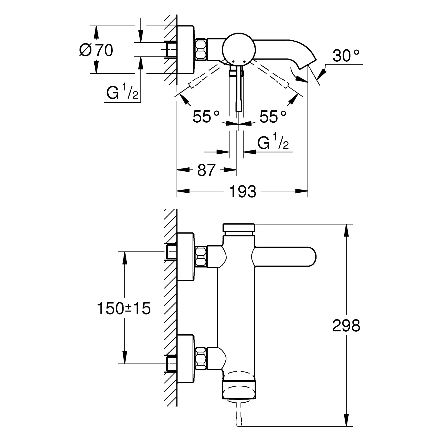 GROHE Essence 1-grebsarmatur til kar & brus