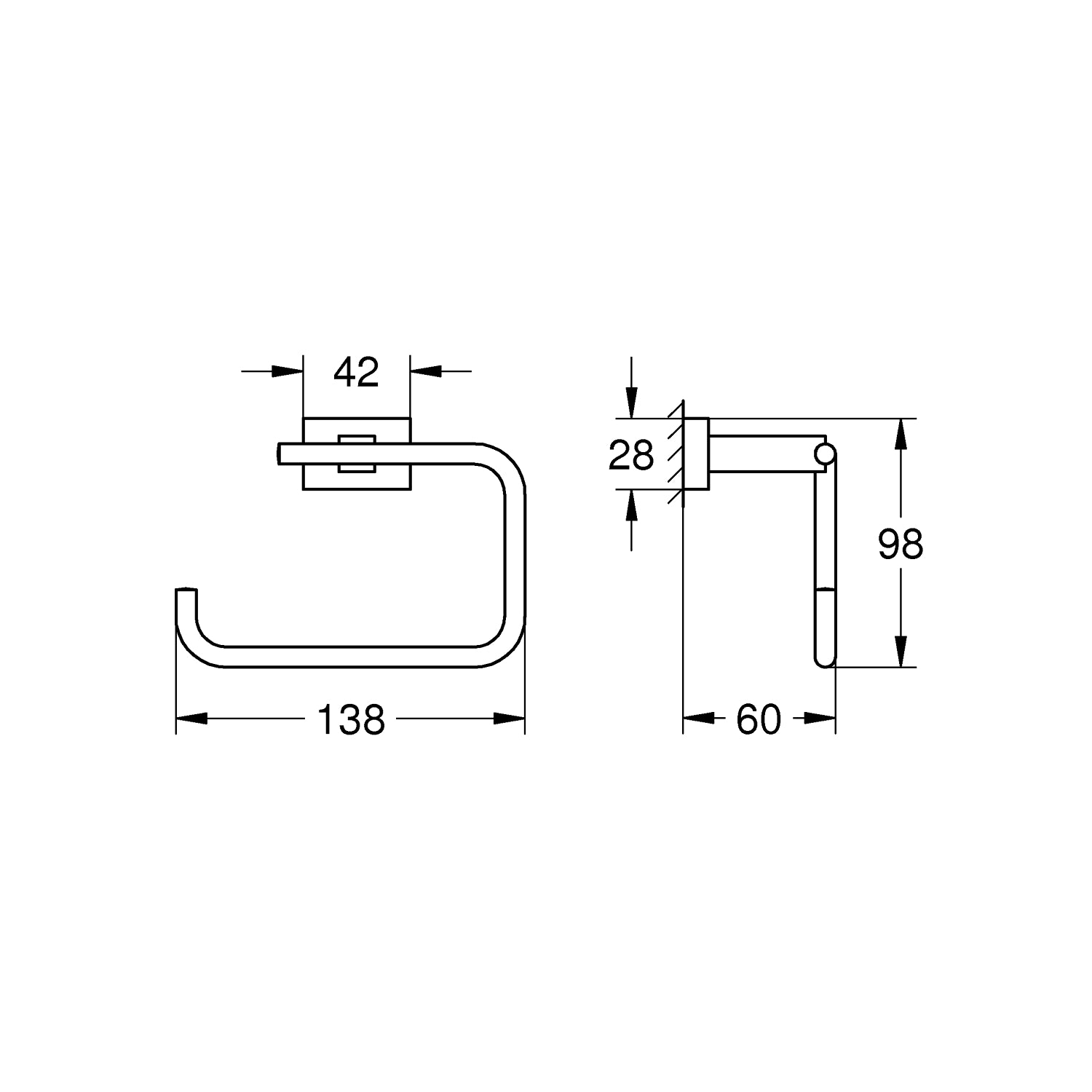 Essentials Cube toiletrulleholder