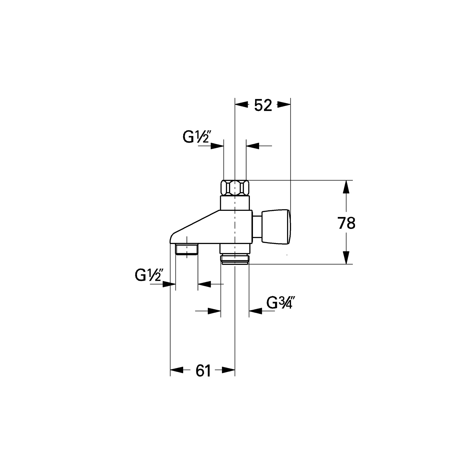Grohe 1/2" omstiling lejerbo