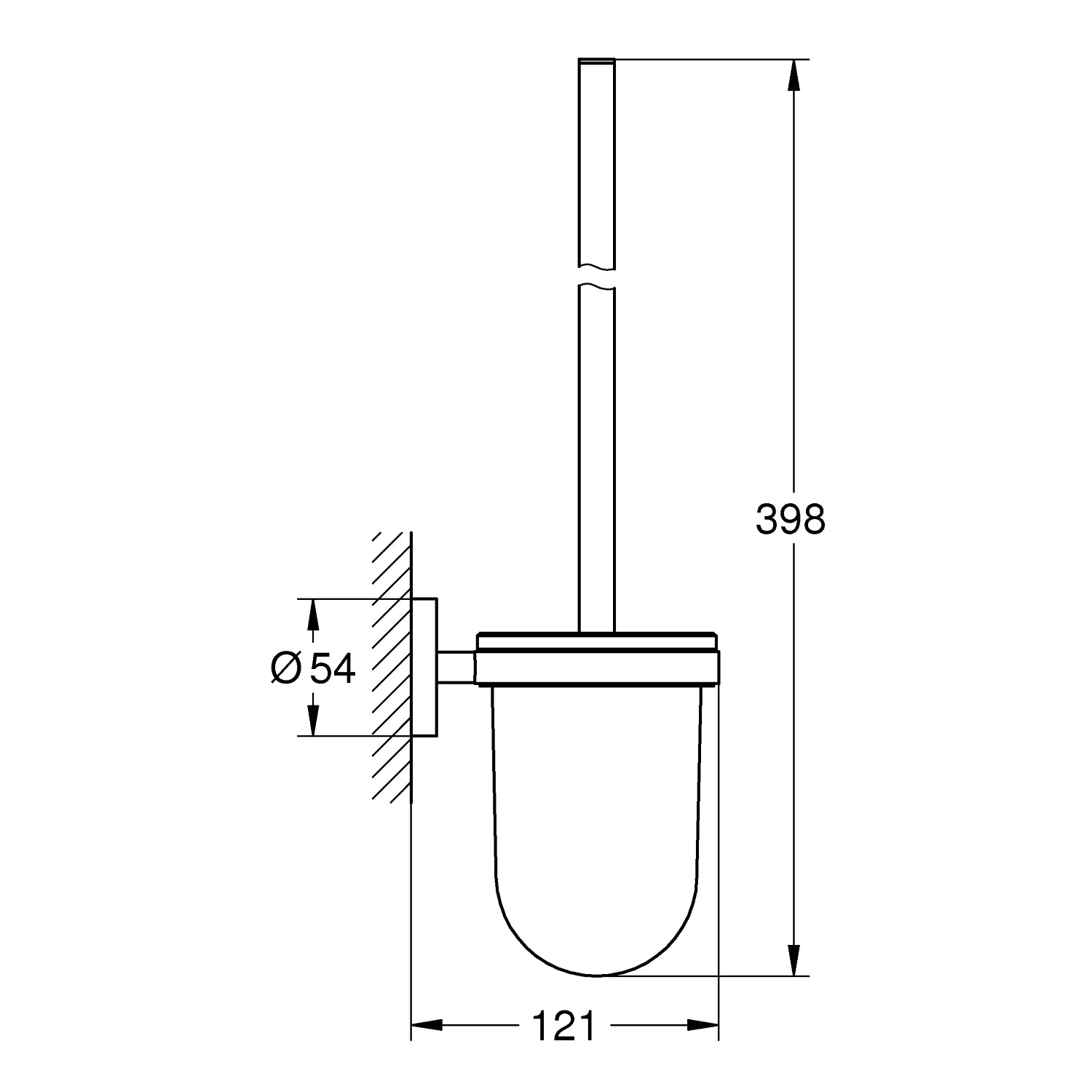 GROHE EssentialsToiletbørste + holder, poleret hard graphite