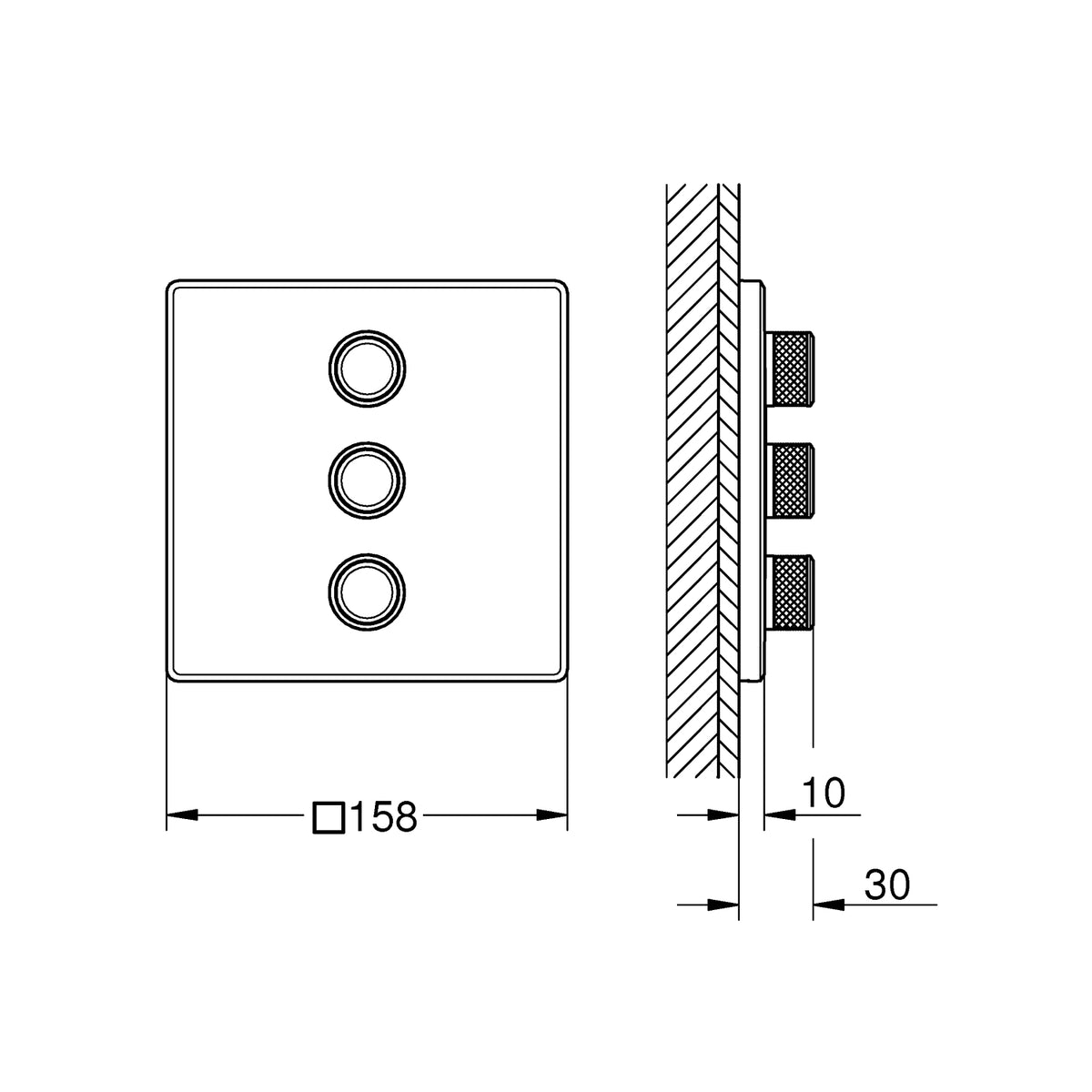 Grohtherm SmartControl Triple volume kontrol sæt