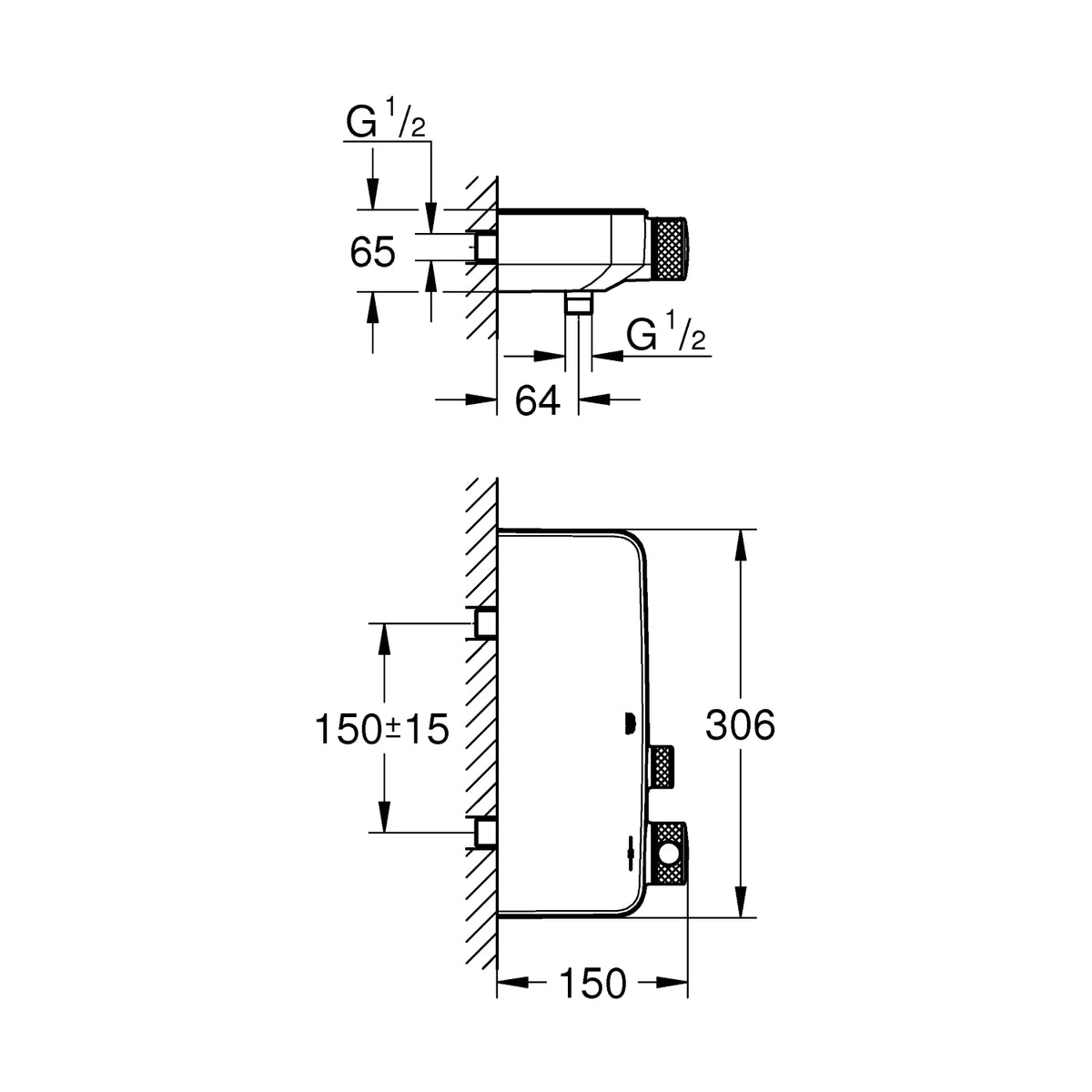 Grohtherm SmartControlTermostatbatteri til brus