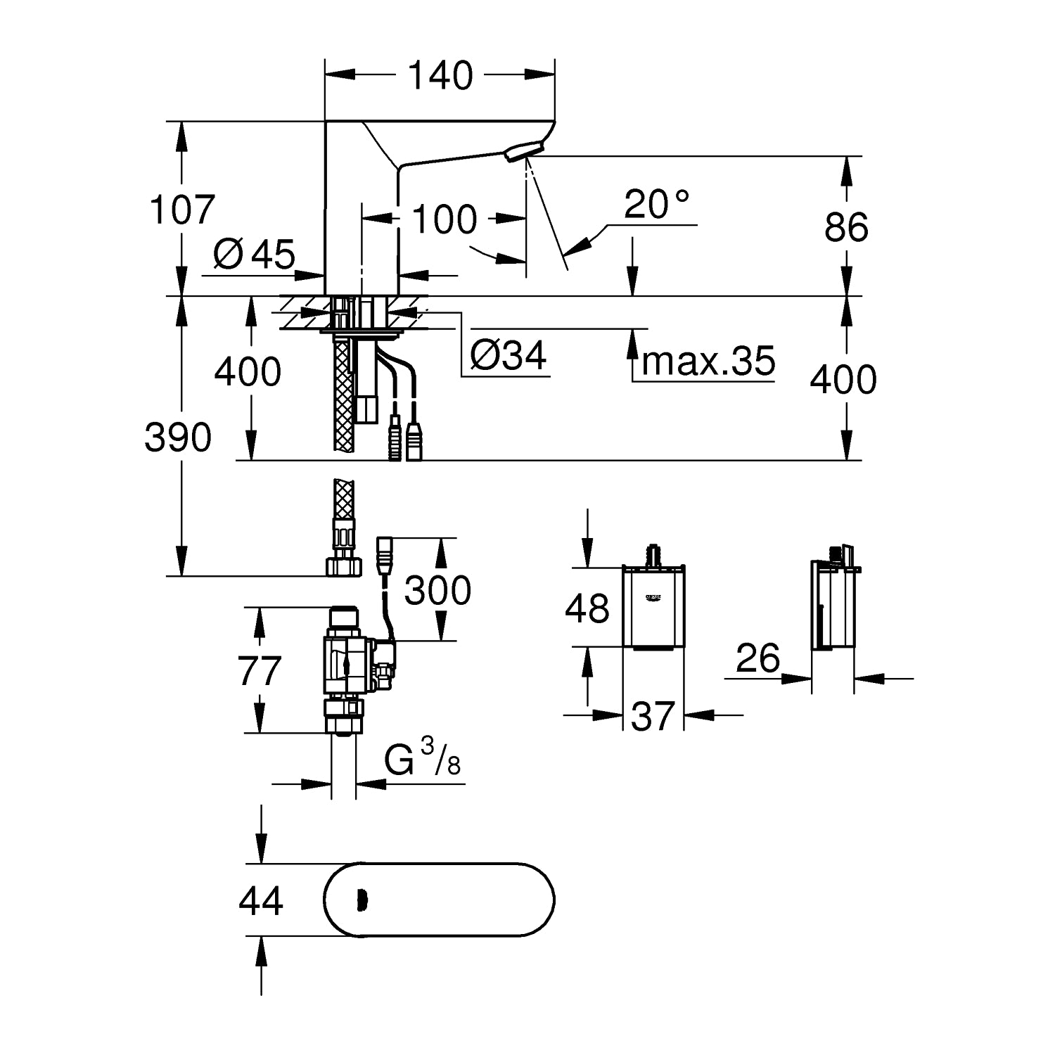 Grohe Euroeco CE elektronisk armatur