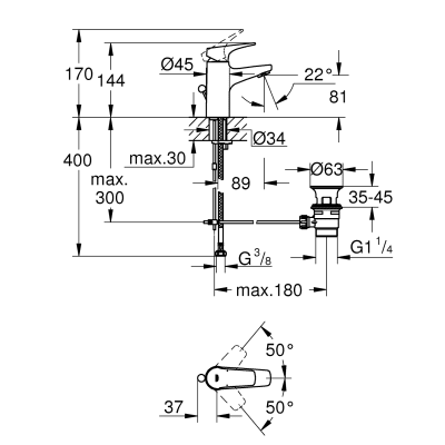 GROHE BauFlow Håndvaskarmatur, S-Size